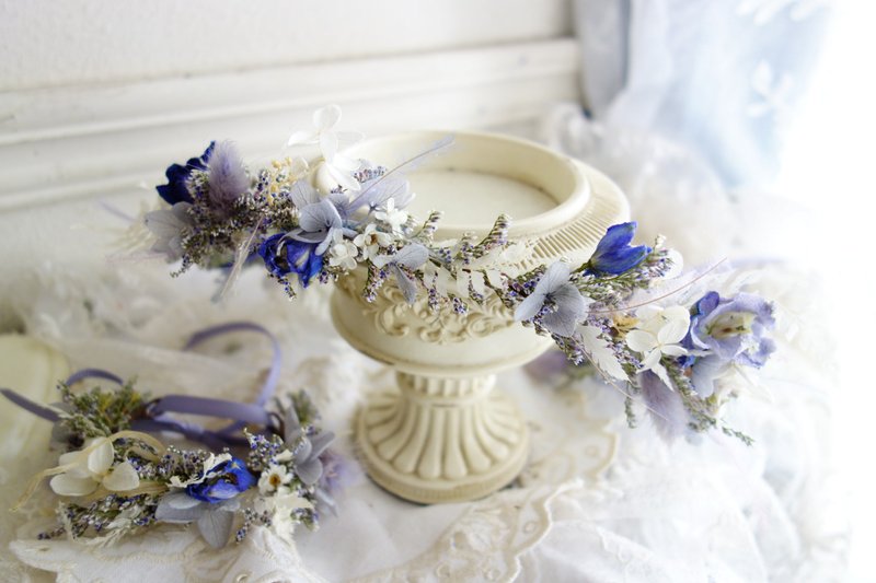 浪漫紫羽叶花环-婚礼/新娘头饰/花环/花饰/生日礼/新生儿花环 - 发饰 - 植物．花 紫色