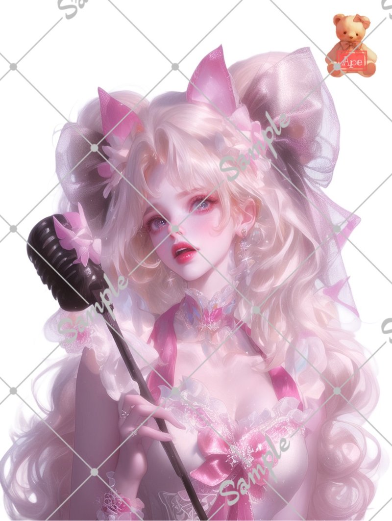 原创人物贴纸、装饰贴纸、5张 - 贴纸 - 纸 