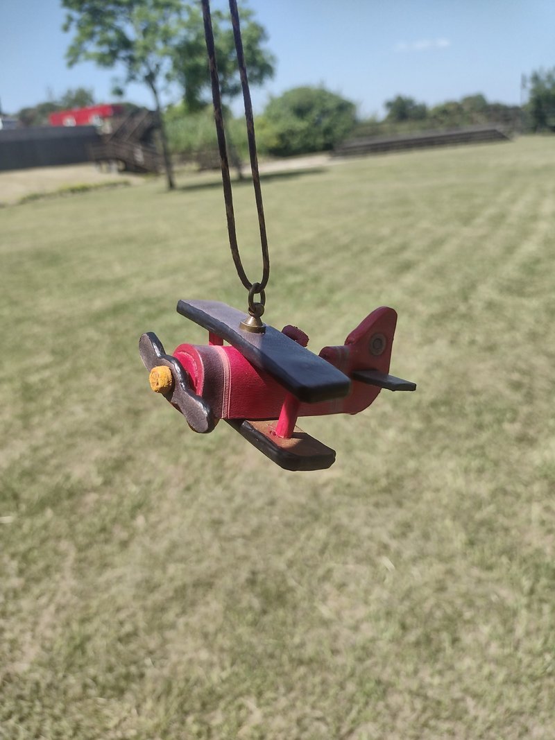 复古特色 纯牛皮 轻航飞机 - 摆饰 - 真皮 橘色