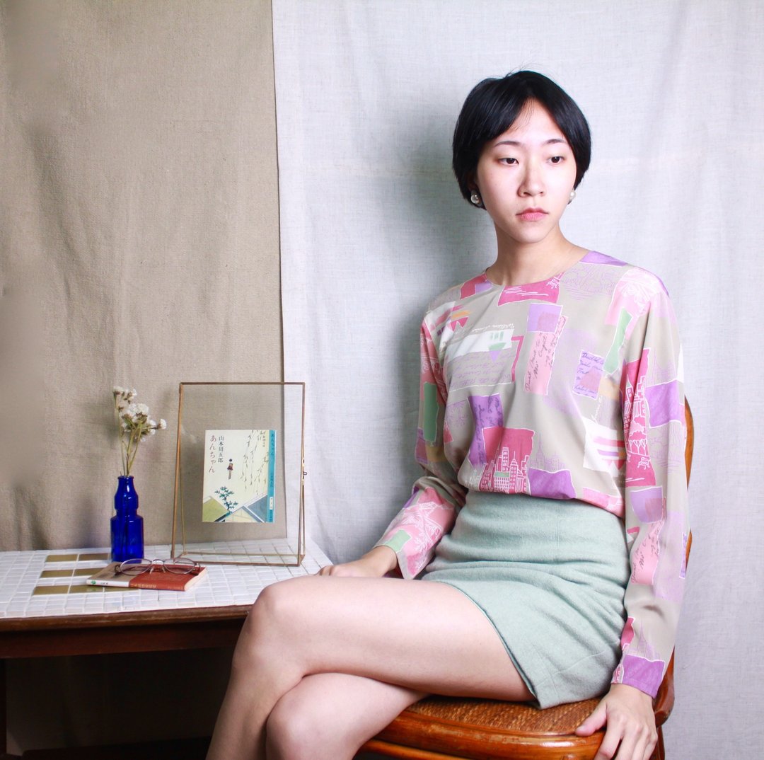 FOAK古着 VINVERT素描日记色块上衣 - 女装上衣 - 其他材质 