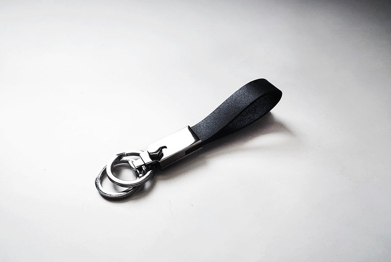 双环皮革钥匙圈 - 钥匙链/钥匙包 - 真皮 