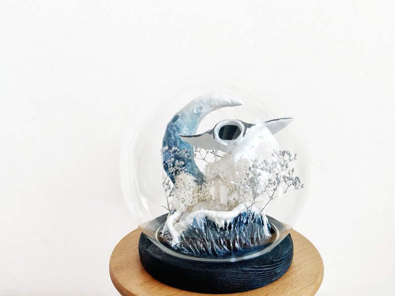 蝠魟夜光 居家摆饰 微景观 手工雕塑 公仔 海洋生物 - 摆饰 - 粘土 蓝色