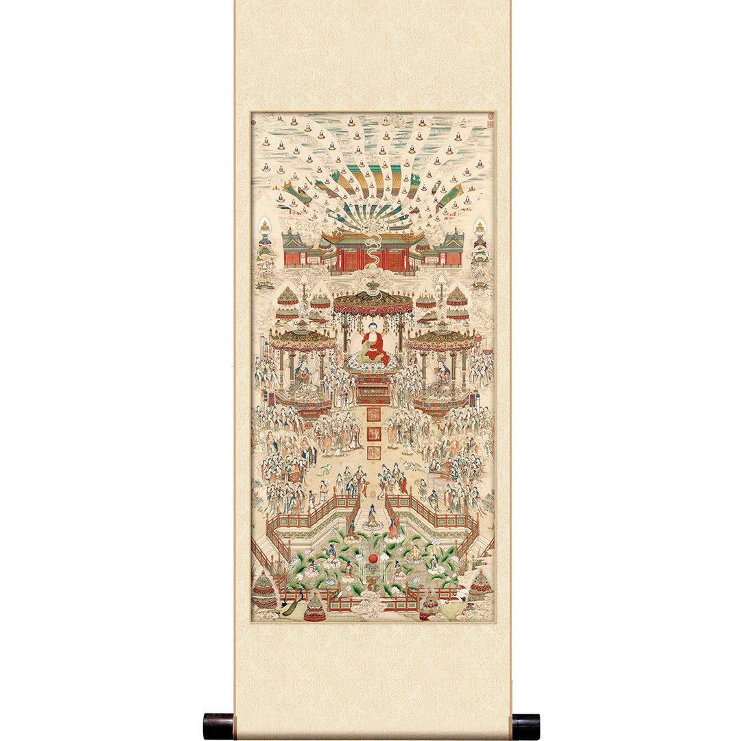 【中式挂轴・Hanging Scroll】丁观鹏・极乐世界图 - 海报/装饰画/版画 - 环保材料 