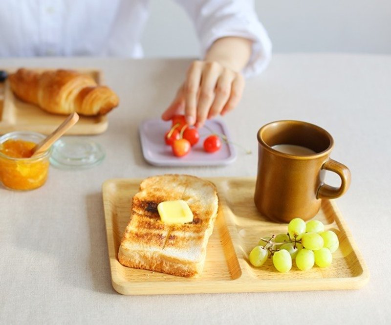 ACACIA 长方形原木分隔餐盘 - 盘子/餐盘/盘架 - 木头 咖啡色