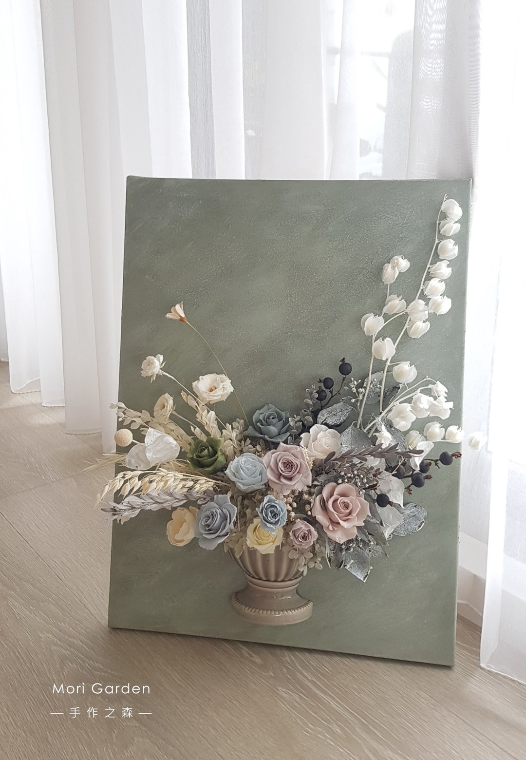 客订尺寸40.5cm · 52.5cm · 立体花画 | 山城 · 许愿花泉 - 干燥花/捧花 - 植物．花 