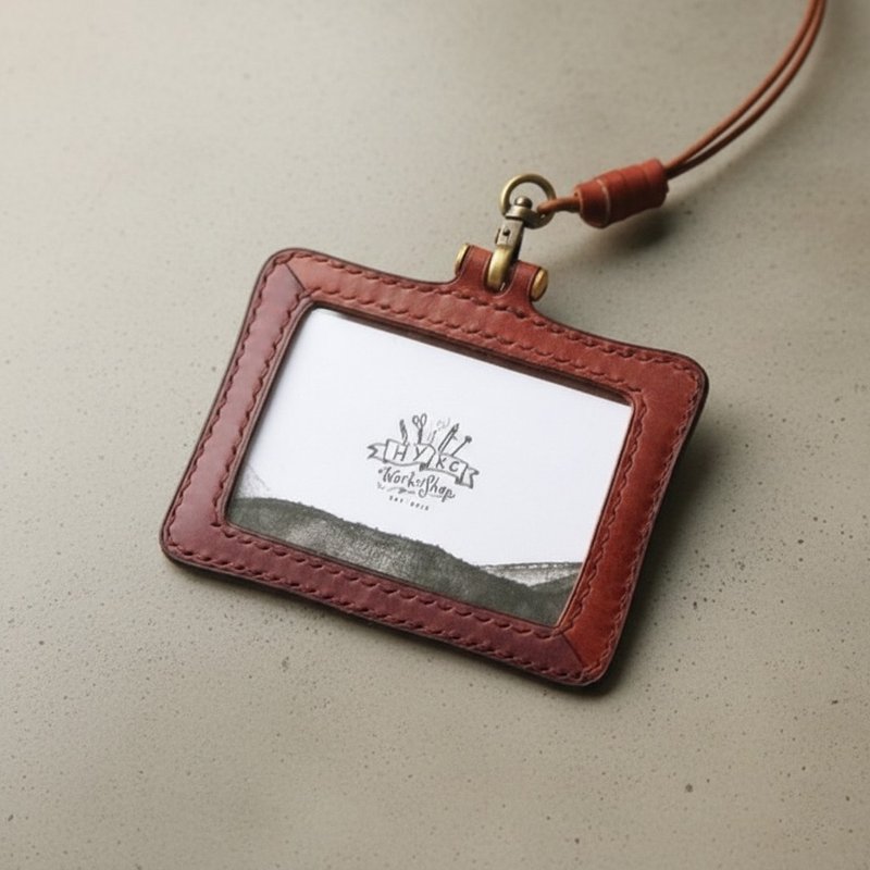 【Bloom】The Viewport 手作证件套, 双色建筑结构, 擦蜡皮含皮繩 - 证件套/卡套 - 真皮 