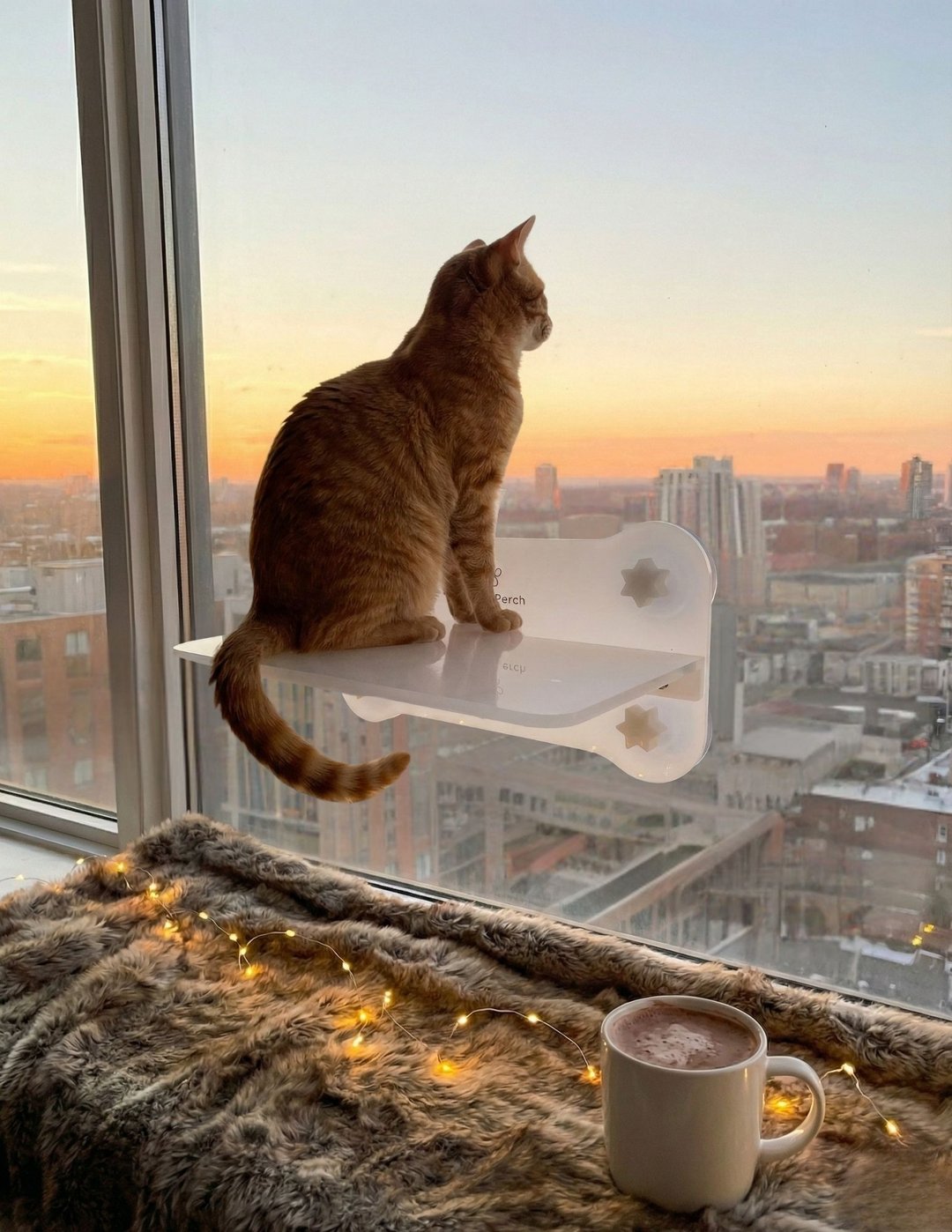 骨天乐猫跳台- 窗用猫跳台吸盘系列 - 抓板/跳台 - 环保材料 透明