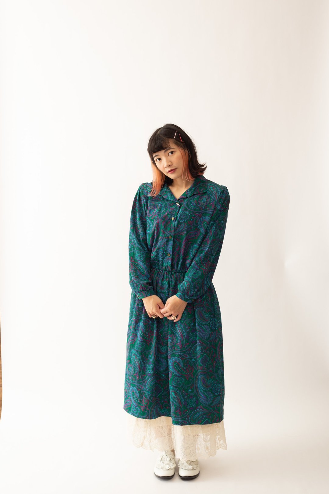 Vintage American dress 古着美式洋装【初恋贩卖所】B624 - 洋装/连衣裙 - 聚酯纤维 