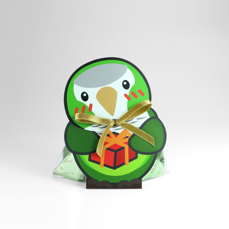 和尚鹦鹉 · 歪歪头立体礼物卡 - 卡片/明信片 - 纸 绿色