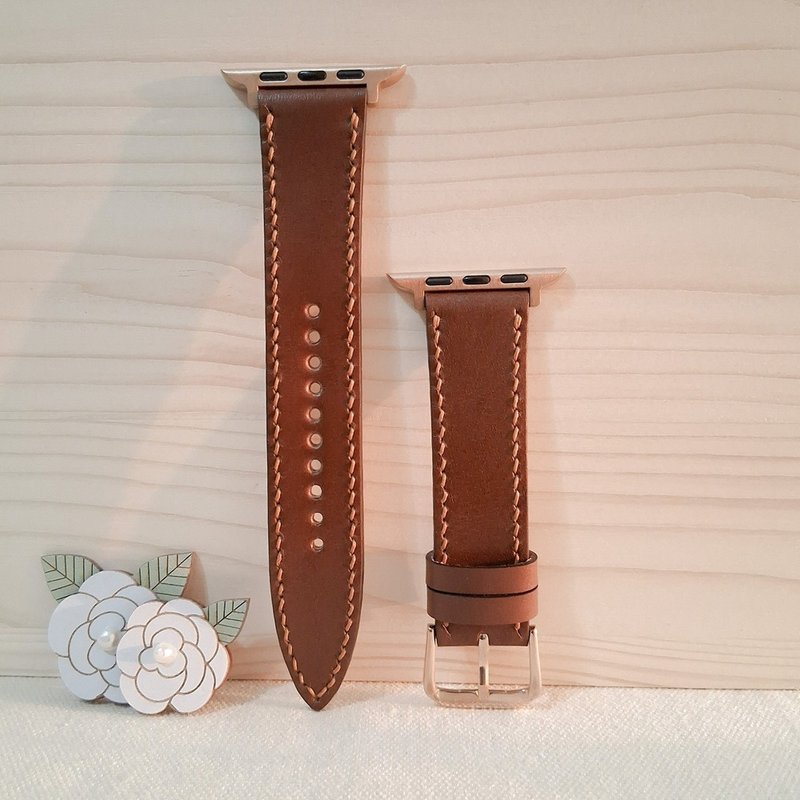 【情人节/生日礼物】手工皮革 Apple Watch 表带 / 意大利植鞣革 - 表带 - 真皮 
