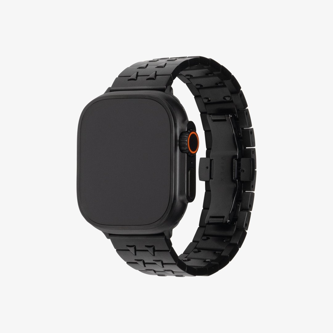 香港设计 VIPEX Gent Cobra - 钛金属 Apple Watch 表带 - 钛黑色 - 表带 - 贵金属 黑色
