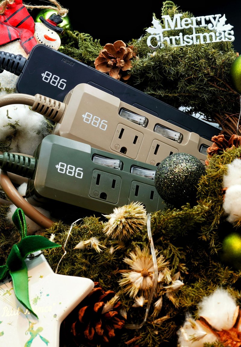 +886 极野家 6开5插USB+Type C PD 30W + USB-C to Type C 100W - 充电宝/传输线 - 其他材质 绿色