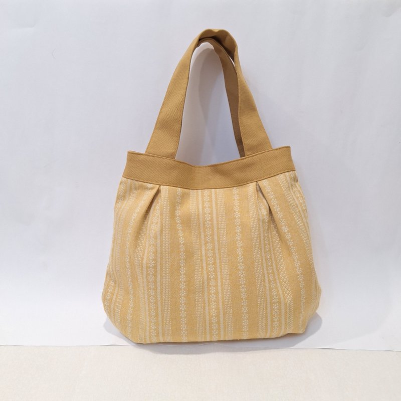 【MY HANDMADE】 暖调晨曦手提袋 l 日本先染布、棉布l - 手提包/手提袋 - 棉．麻 