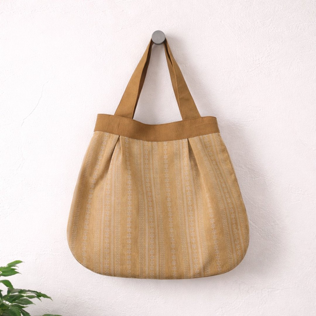 【MY HANDMADE】 暖调晨曦手提袋 l 日本先染布、棉布l - 手提包/手提袋 - 棉 