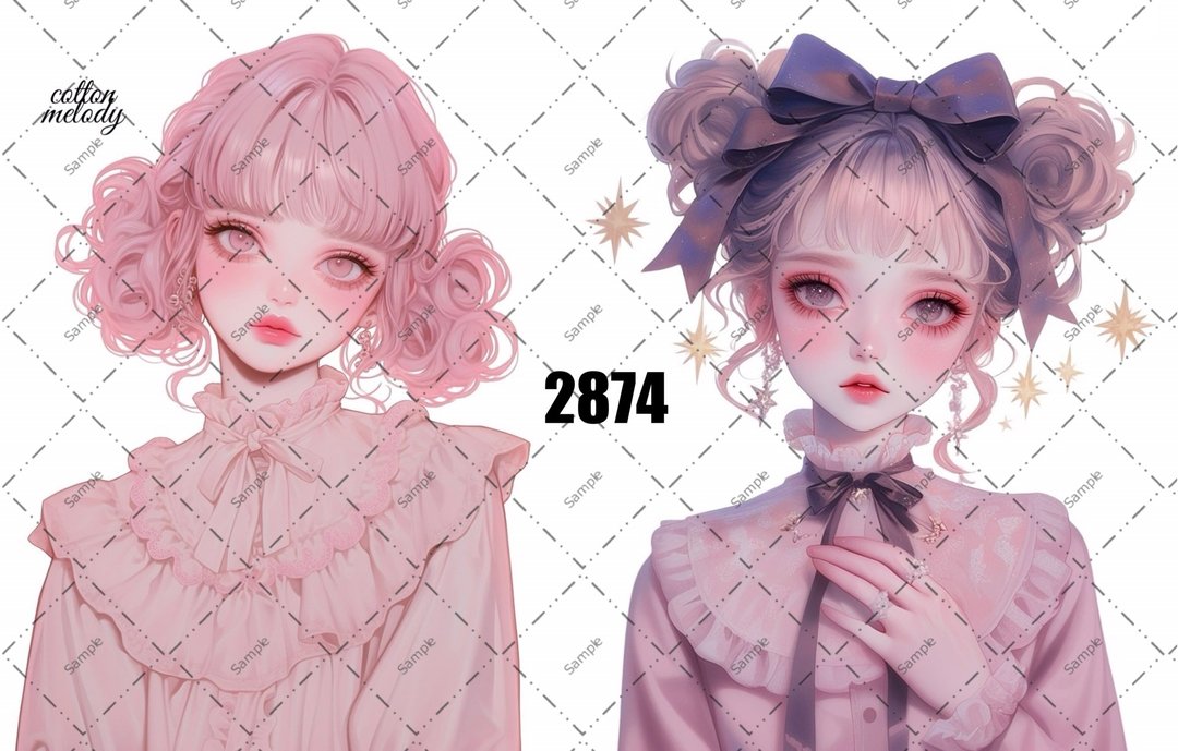original sticker no.2874 人物贴纸 原创贴纸 原创人物贴纸 装饰贴纸 cotton melody - 贴纸 - 纸 