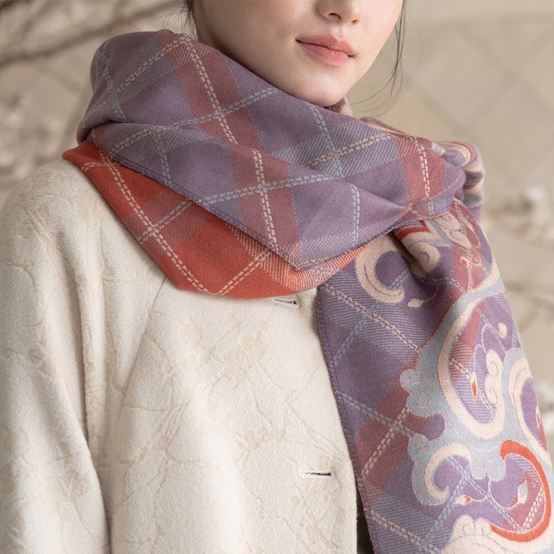 【乘云茱萸】新中式复古/双面仿羊绒披肩 - 围巾/披肩 - 其他材质 多色