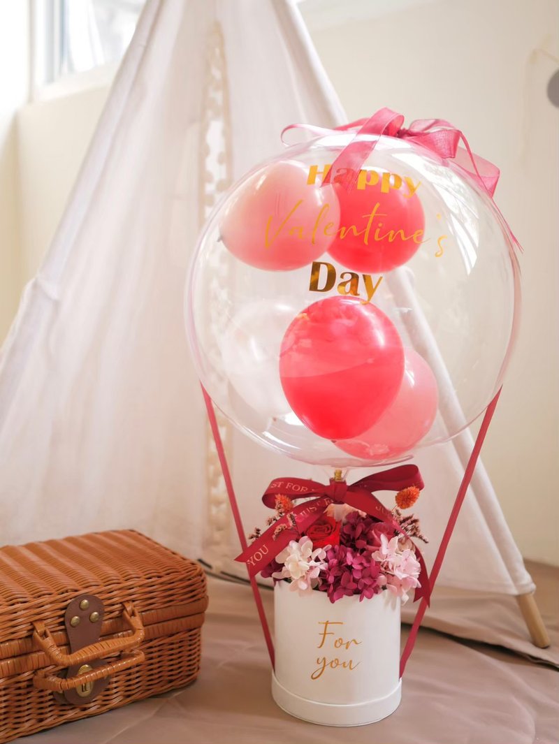 气球永生花 母亲节礼物/情人节礼物/开幕礼/毕业礼物/气球/永生花 - 干燥花/捧花 - 其他材质 红色