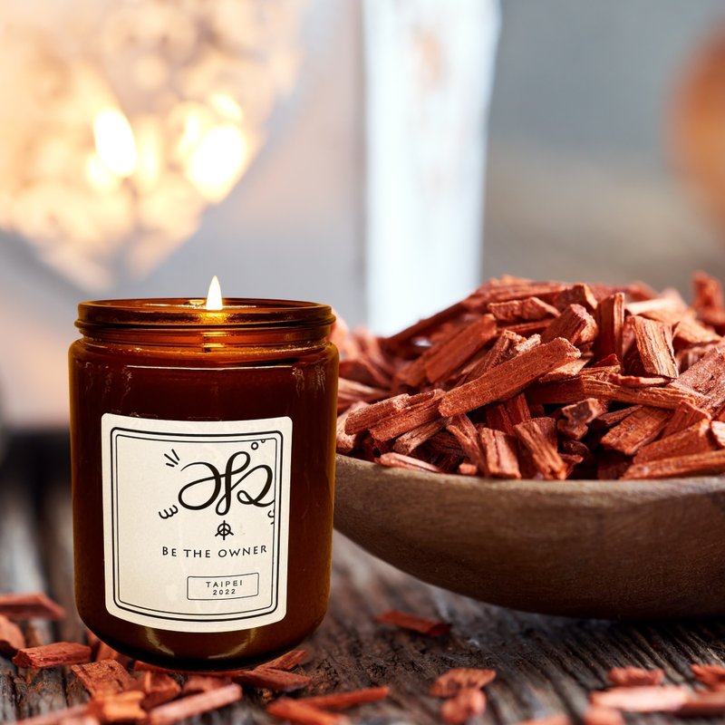 精油蜡烛-东方檀 200g-檀香精油香氛 - 香薰/精油/线香 - 蜡 