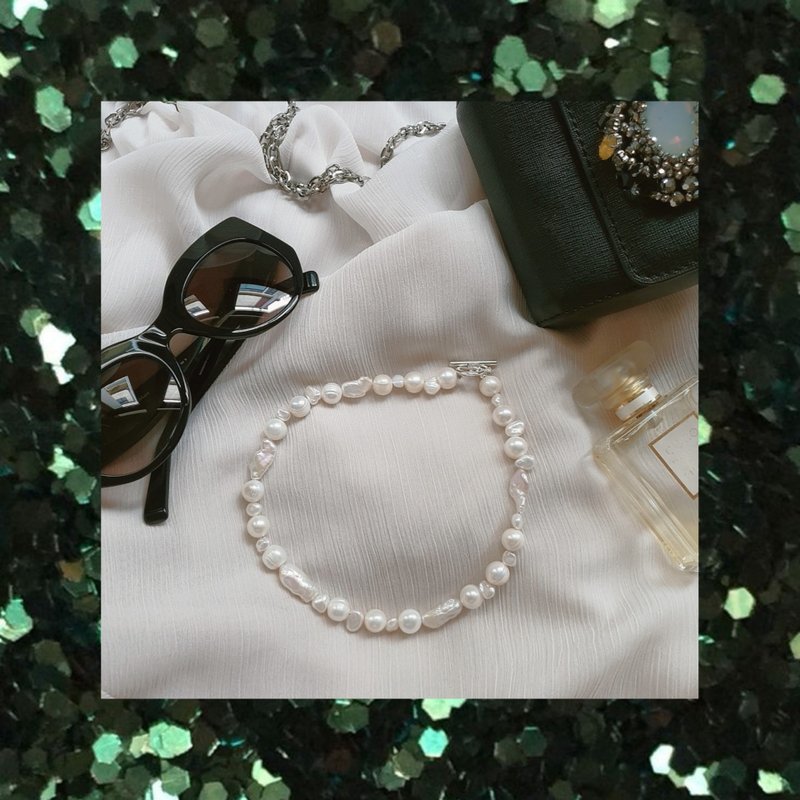 100% Natural Baroque Freshwater Pearl | Perfect for any outfit - 项链 - 宝石 白色