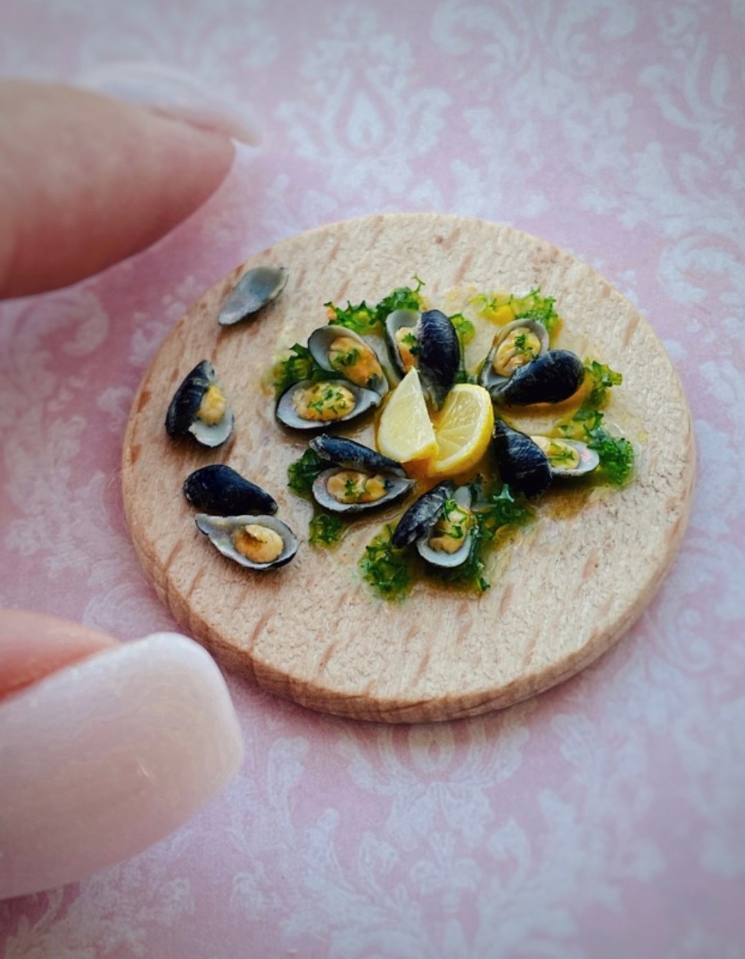 Miniature mussels. TUTORIAL polymer clay. Mini food. Dollhouse miniature. 视频教程. - 手工艺教程/工具书 - 其他材质 