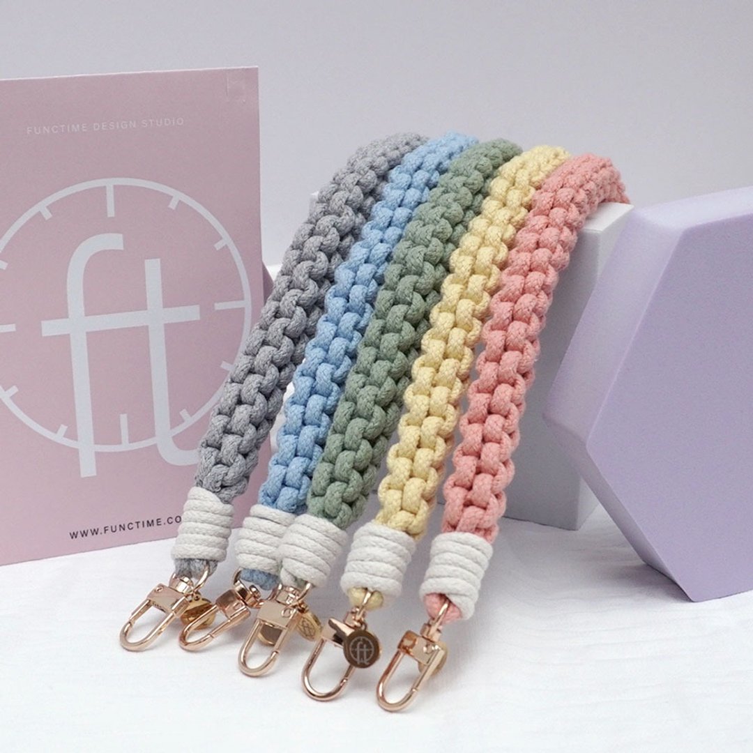 【买一送一】【functime】方方玉米粒手工编织手机腕带 30cm 手机 - 手机配件 - 棉．麻 多色
