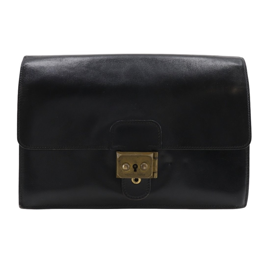 【日本直送】爱马仕 HERMES Pochette Jet 晚宴包 手拿包 古董 Box Calf 皮革 黑色 V 男款【二手】 - 手拿包 - 真皮 黑色