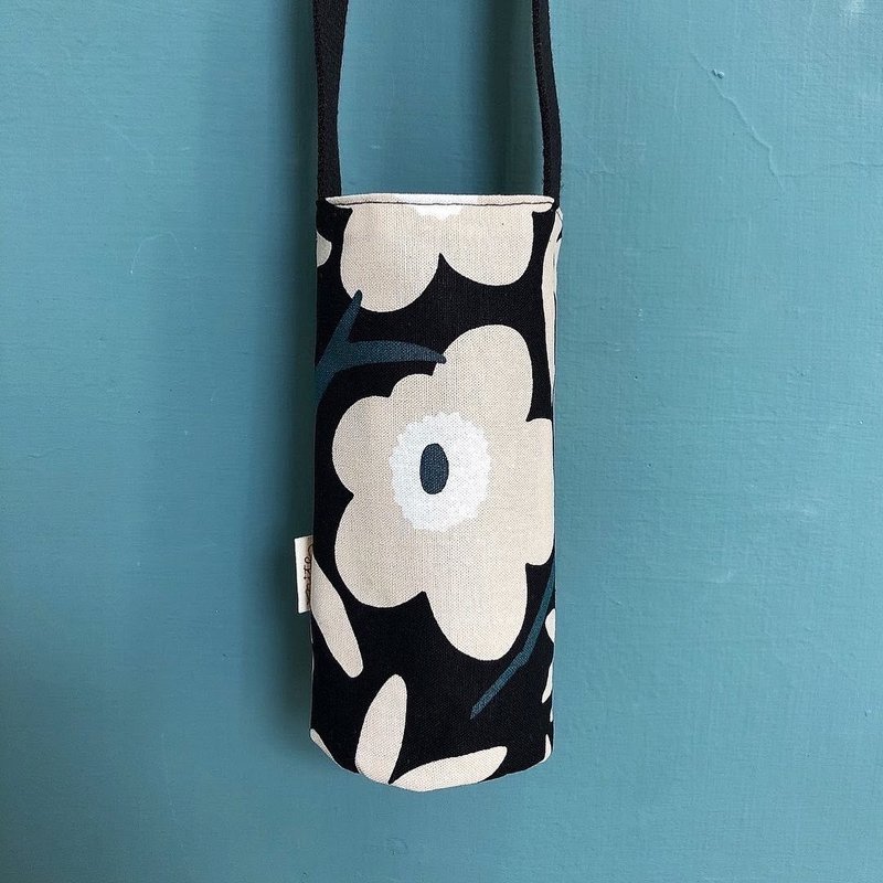 大象杯杯套//水壶提袋(黑底米花花/白底黑花花) - 其他 - 棉．麻 