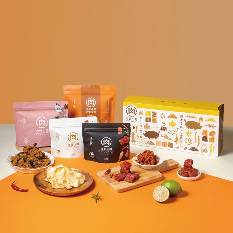 (3入)肉干小开礼盒 台湾猪 年节送礼首选 中秋 送礼大方 专属纸袋 - 肉干/肉松 - 新鲜食材 红色