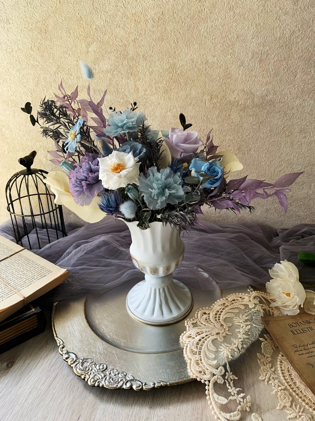 *缓慢的视线* 永生桌花 香氛桌花 祝贺花礼 入厝花礼 迎宾花礼 - 植栽/盆栽 - 植物．花 紫色