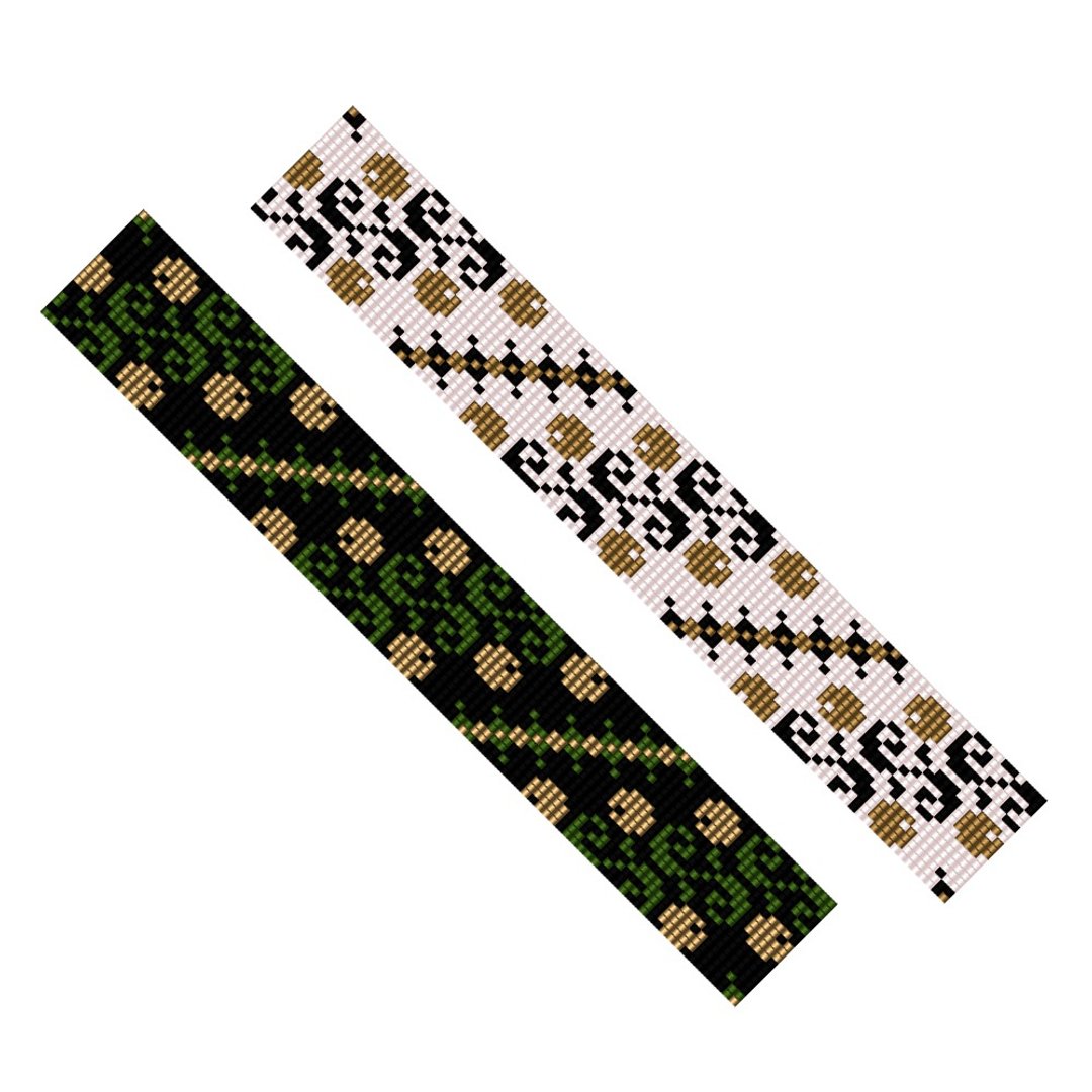 Bead loom bracelet pattern Beading delica Beadwork Cuff Beadweaving Floral PDF - 手工艺教程/工具书 - 其他材质 