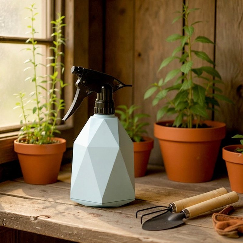 北欧家居园艺质感蓝植栽喷雾瓶600ml (赠送园艺工具3件组) - 摆饰 - 塑料 绿色