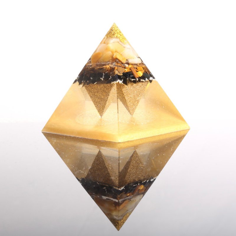 【定制化礼物】金沙铺地-金运奥刚超大型金字塔-开运Orgonite奥根 - 摆饰 - 玉石 金色
