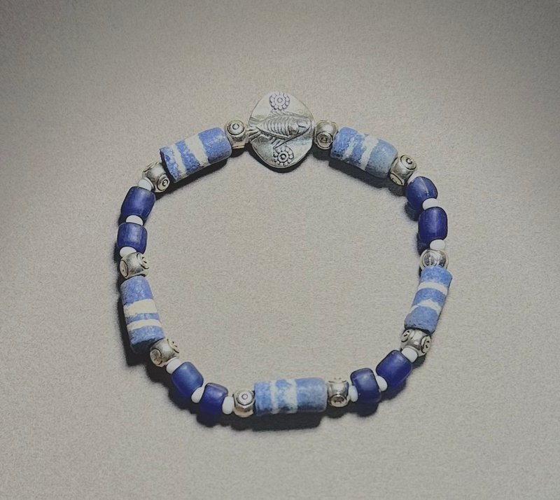 兰屿之恋 蓝旅途/古琉璃的记忆手串 - 手链/手环 - 琉璃 