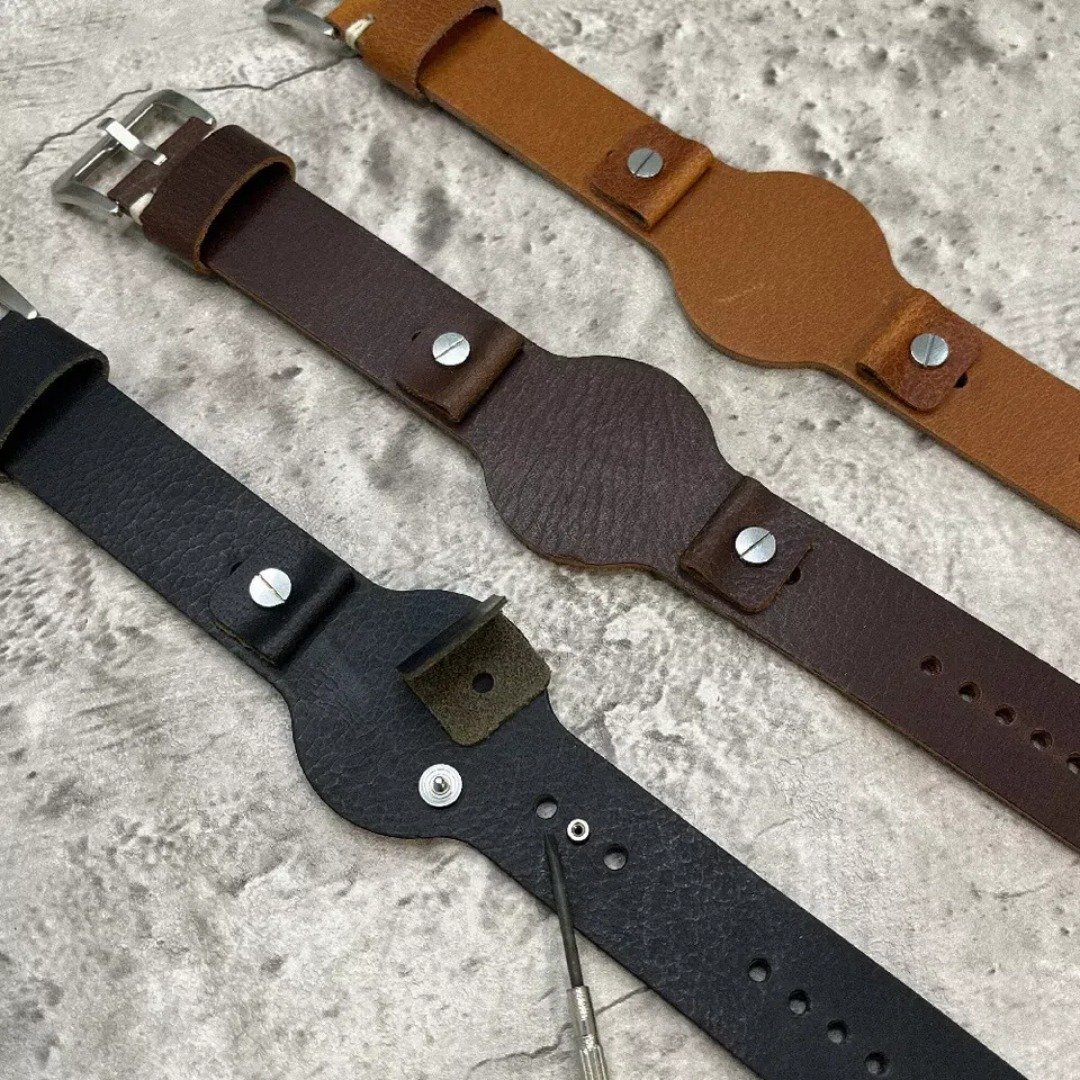 Timeless Watchband 飞行军表风格男士真皮表带 16/18/20/22MM - 表带 - 真皮 多色
