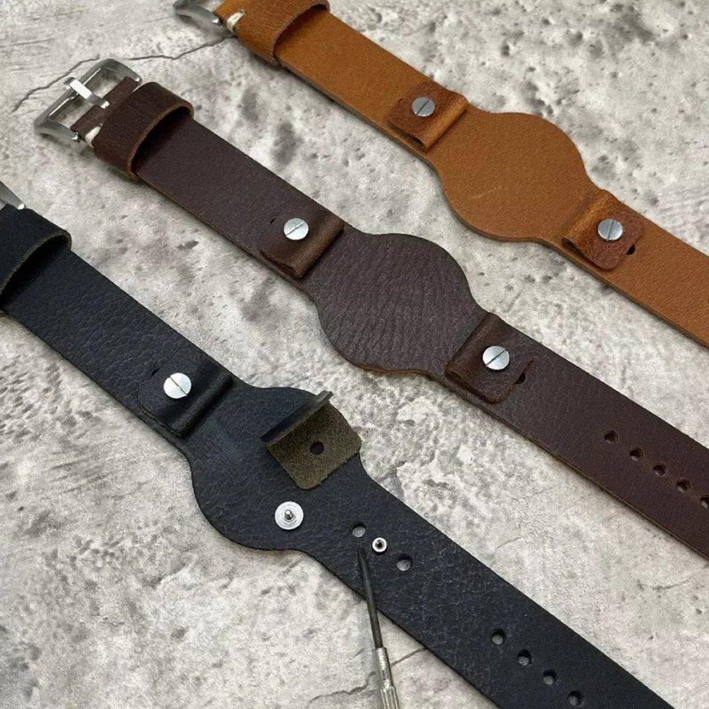 Timeless Watchband 飞行军表风格男士真皮表带 16/18/20/22MM - 表带 - 真皮 多色