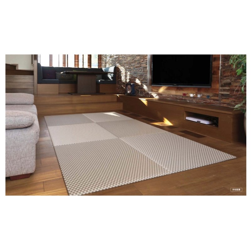 和织系列－市松拿铁 两片组 - 地垫/地毯 - 塑料 卡其色