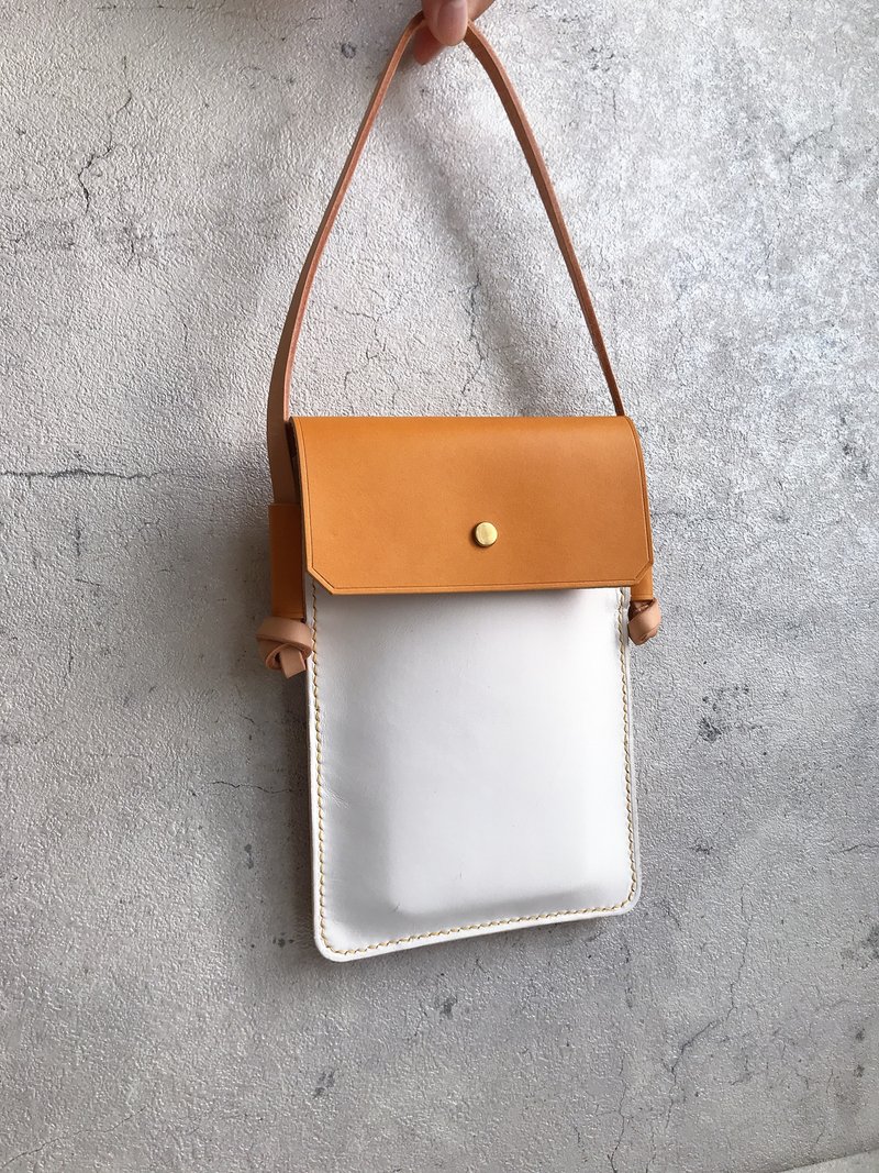 夏日芒果冰淇淋款 手机包 手机袋 侧背包 - 侧背包/斜挎包 - 真皮 灰色