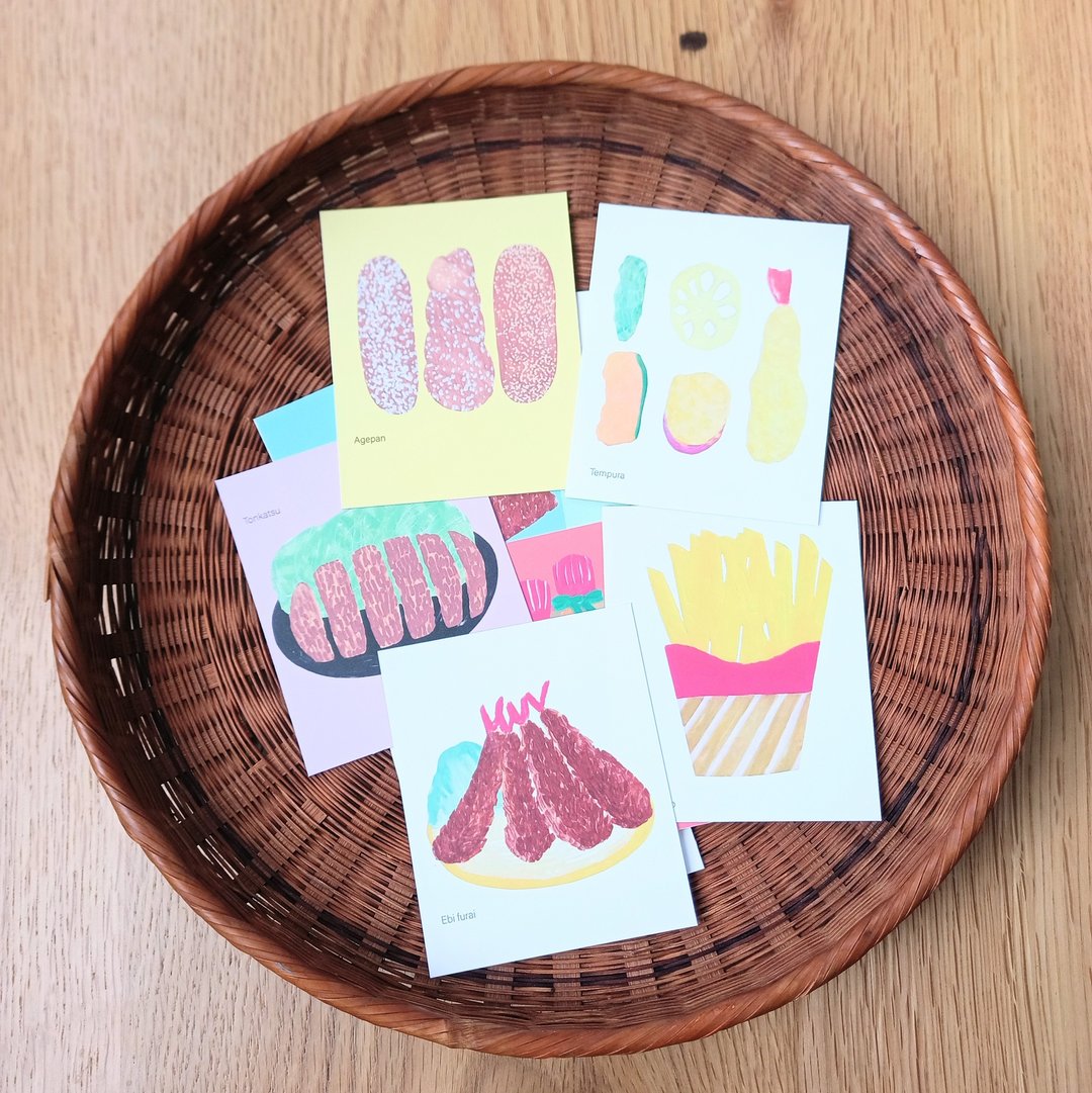 便条纸 一句话纸 炸物满满 内含 11 张 炸物料理插画 纸品 纸杂货 - 卡片/明信片 - 纸 白色