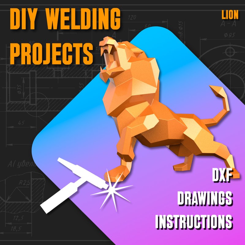 焊接项目计划图 Lion（DXF、PDF） - 图文模板设计 - 其他材质 