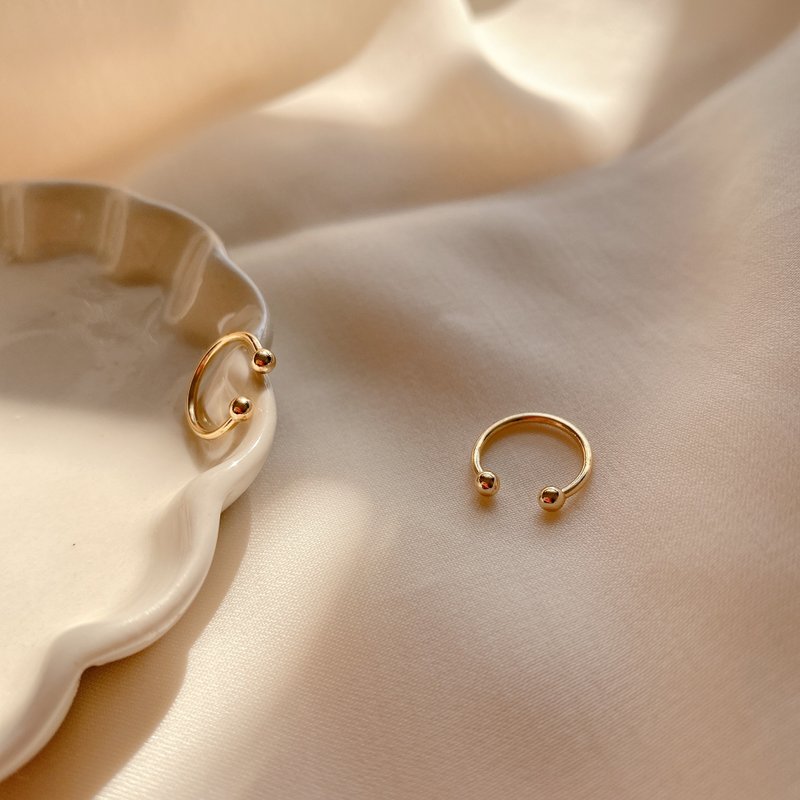 黄铜电镀14K金素面 耳骨夹(可买单支) - 耳环/耳夹 - 铜/黄铜 金色