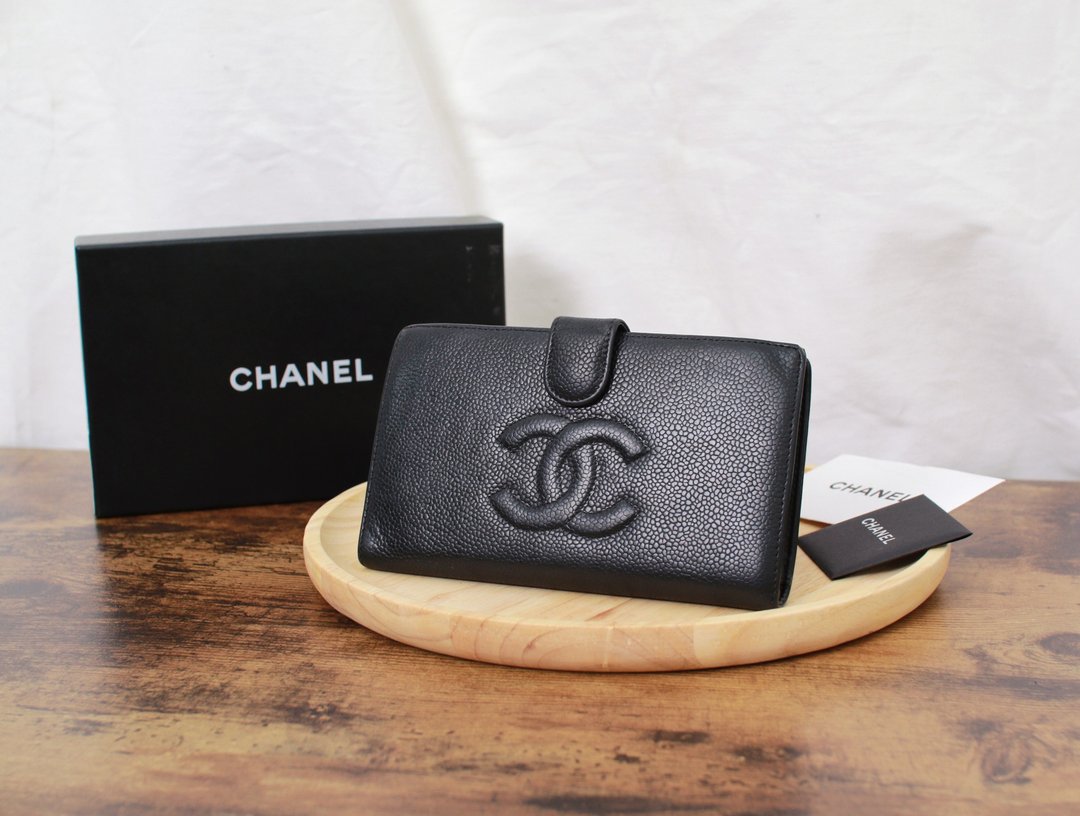 Back to Green:: Chanel 经典长夹 logo  vintage wallet - 皮夹/钱包 - 真皮 