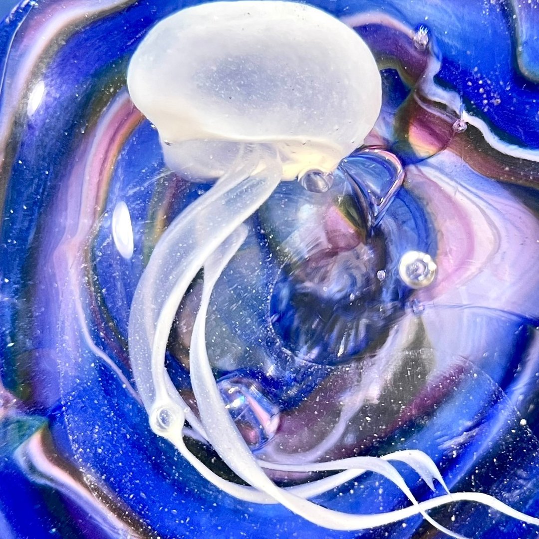 海洋之母-深海中的漂浮者 手作玻璃纸镇 纯手工制作 - 摆饰 - 玻璃 