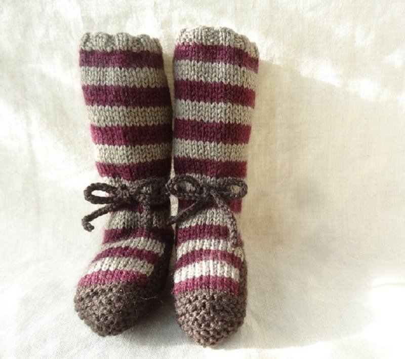 6M～ 宝宝长靴 宝宝长袜 羊毛 × 绢 308 - 围嘴/口水巾 - 丝．绢 卡其色