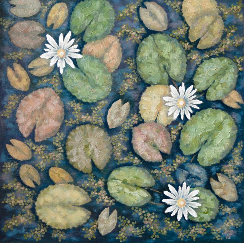 睡莲绘画莲花原创艺术克劳德莫奈墙艺术由 NataDuArt - 海报/装饰画/版画 - 其他材质 