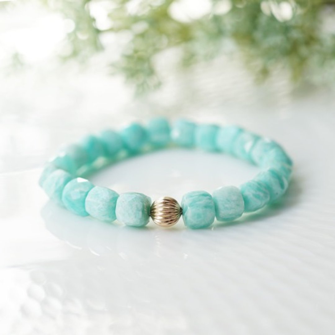 Amazonite 8mm Strand Bracelet Charlotte - 手链/手环 - 宝石 绿色