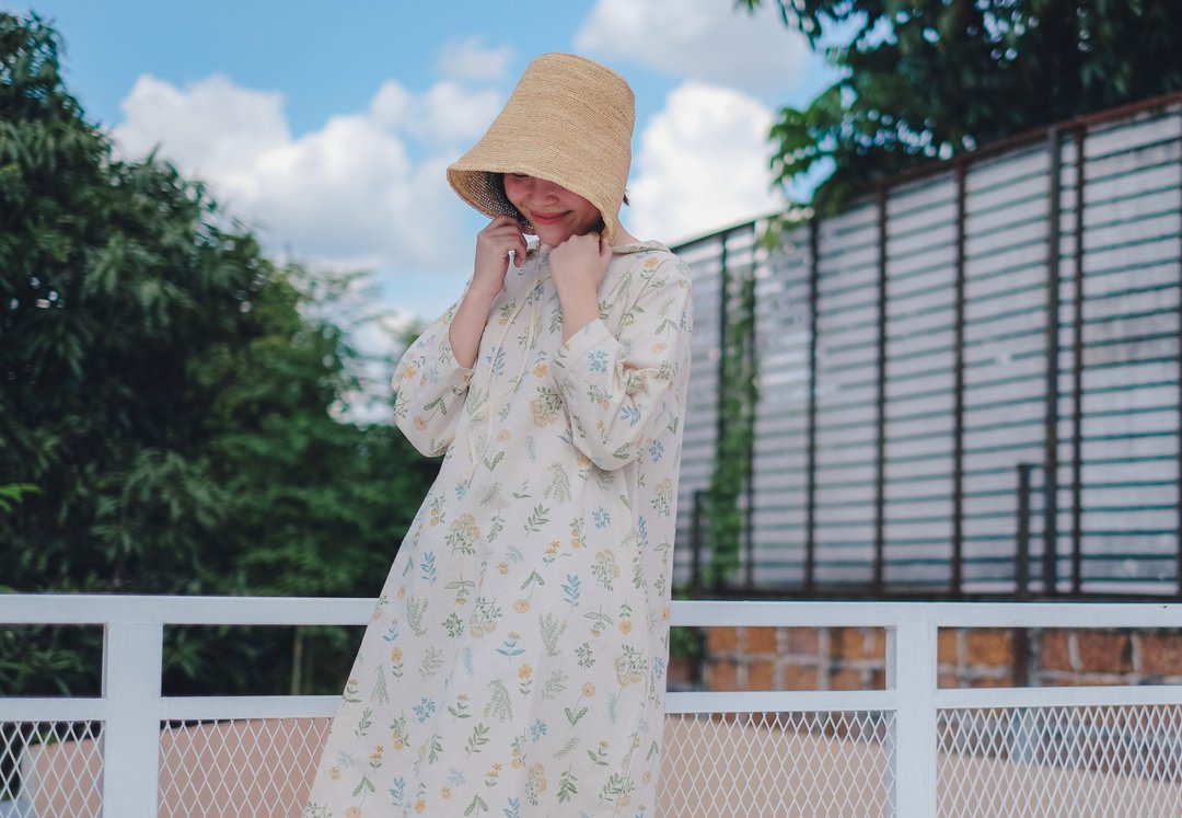 (Limited Item) Linen Oversize Dress 超大礼服亚麻 - 洋装/连衣裙 - 棉 卡其色