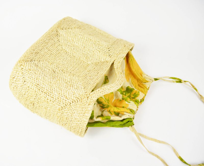 轻轻小提篮＿波浪绿田野＿公平贸易 - 手提包/手提袋 - 棉．麻 卡其色