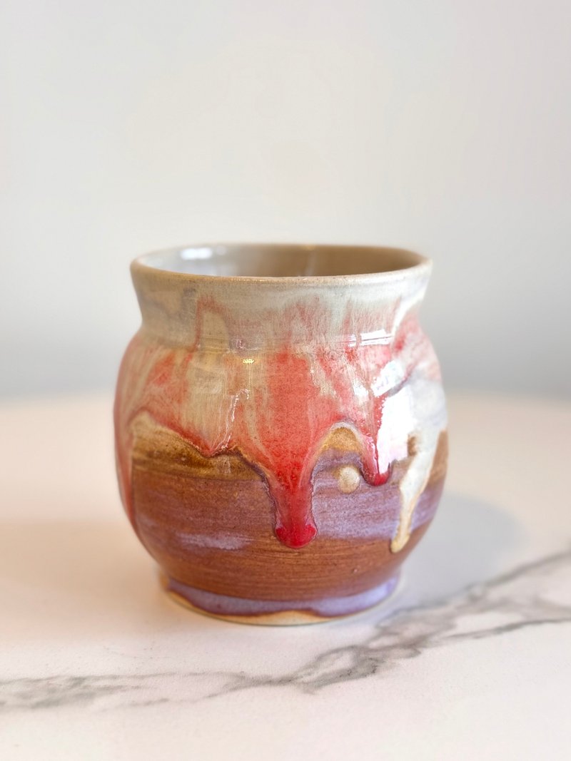 甜美的草莓牛奶系 花器 - 花瓶/陶器 - 陶 粉红色