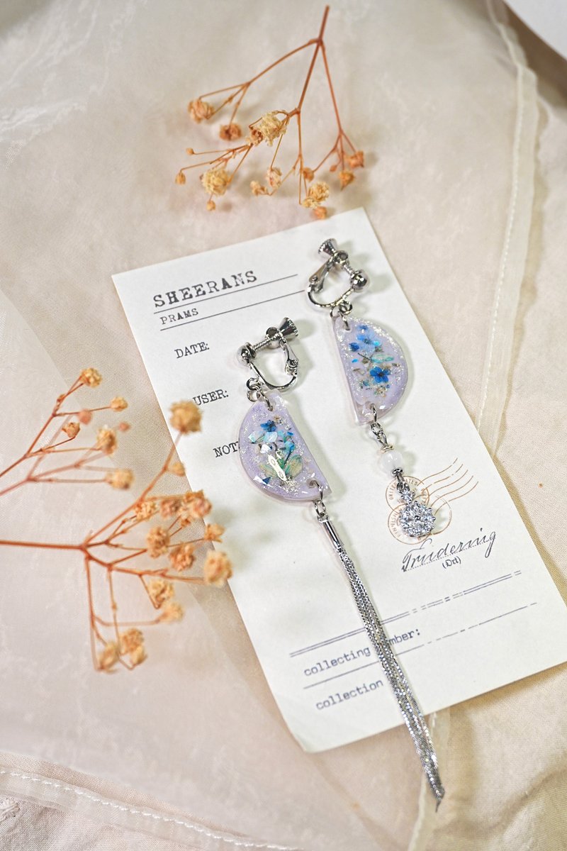 【原创手作耳环】• 缘 - 耳环/耳夹 - 树脂 白色