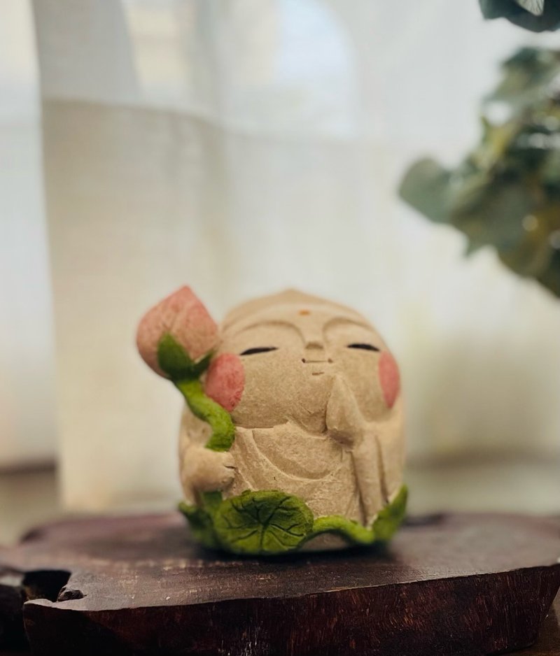 白豆地藏菩萨 莲花杖地藏菩萨 - 摆饰 - 陶 白色